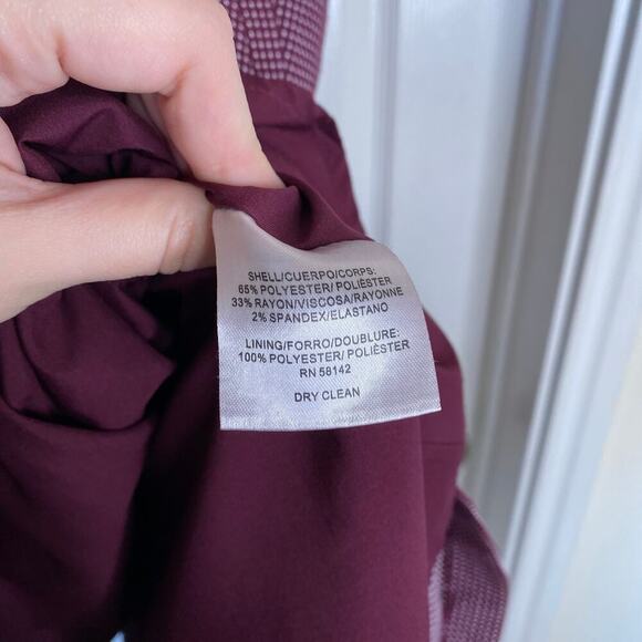 GAL MEETS GLAM Collection Meg Jacquard Dot Dress Wine Red Fit Flare Size 8 Retro - Picture 7 of 9